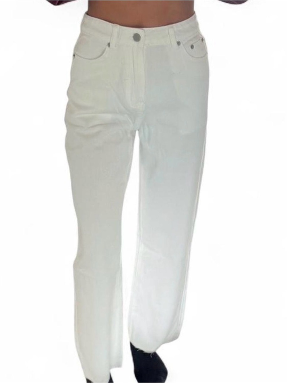 White High-Rise Straight Leg Women's Jeans